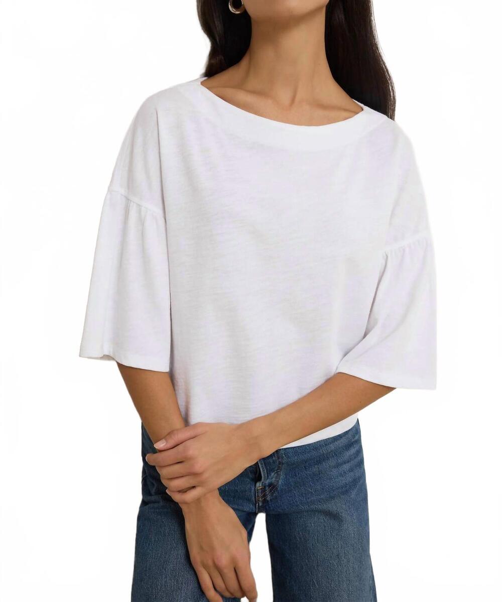 NEW NATION LTD angeline elbow-length sleeves top in white